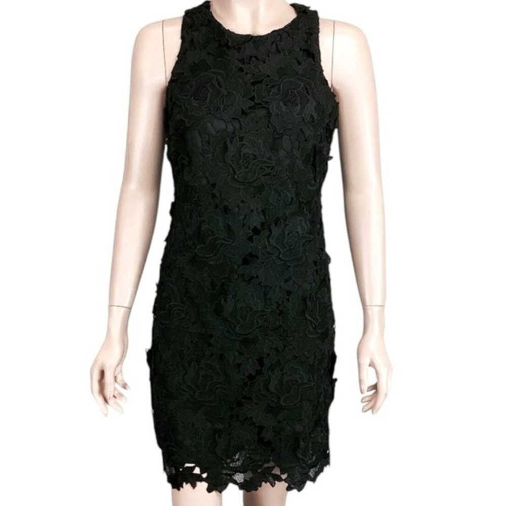 J.Crew Collection Luxe Lace Sleeveless Short Dress in Black, US size 12.